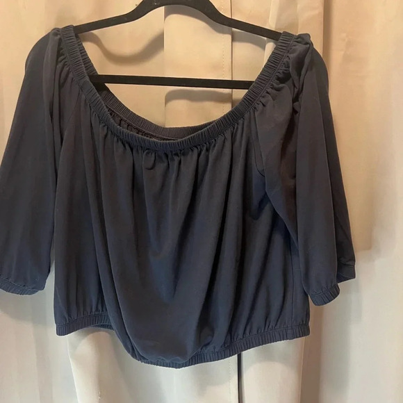 Banana Republic Off The Shoulder Top Size Large Blue - Picture 4 of 5